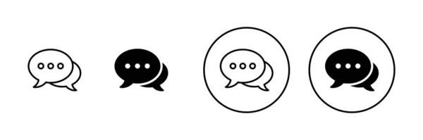 Ikony Rozhovoru Nastaveny Znak Symbol Hlasové Bubliny Ikona Komentáře Zpráva — Stockový vektor