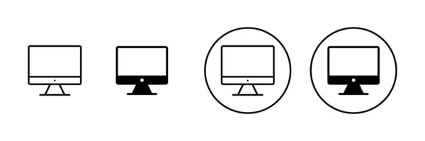 Набор Компьютерных Значков Знак Символ Монитора Компьютера — стоковый вектор