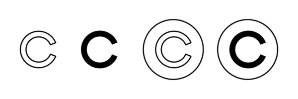 Icone Copyright Impostate Segno Simbolo Del Copyright — Vettoriale Stock