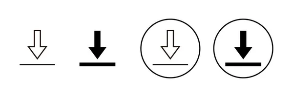 Scarica Set Icone Scarica Segno Simbolo — Vettoriale Stock