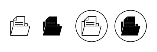 文件夹图标设置 文件夹符号和符号 — 图库矢量图片