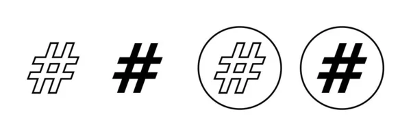 Conjunto Ícones Hashtag Hashtag Sinal Símbolo — Vetor de Stock