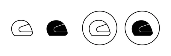 Ensemble Icônes Casque Casque Moto Signe Symbole Icône Casque Construction — Image vectorielle