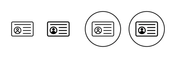 Icônes Licence Réglées Icône Carte Identité Permis Conduire Carte Identité — Image vectorielle
