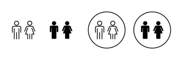 Conjunto Iconos Hombre Mujer Signo Símbolo Masculino Femenino Niñas Niños — Vector de stock