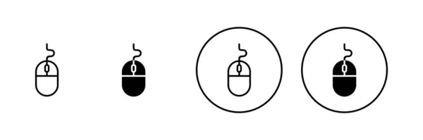 Icone Del Mouse Impostate Clicca Segno Simbolo Vettore Icona Puntatore — Vettoriale Stock