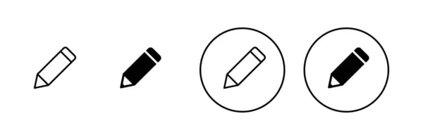 Bleistift Icons Gesetzt Stiftzeichen Und Symbol Symbolvektor Bearbeiten — Stockvektor