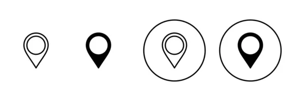 Пин Иконки Установлены Знак Местоположения Символ Значок Назначения Пин Карты — стоковый вектор