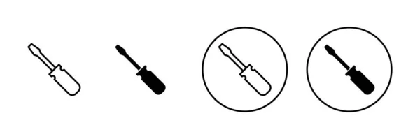 Icônes Tournevis Signe Symbole Set Tools — Image vectorielle