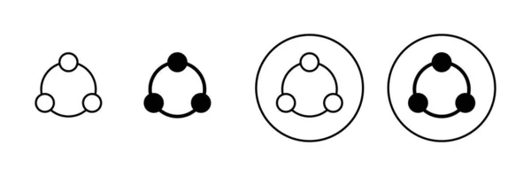 Condividi Icone Impostate Segno Simbolo Condivisione — Vettoriale Stock