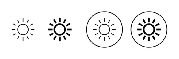 Εικονίδια Ηλίου Έτοιμα Σήμα Και Σύμβολο Φωτεινότητας — Διανυσματικό Αρχείο