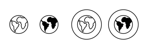 Набор Карт Мира Знак Символ Worldmap Значок Глобуса — стоковый вектор