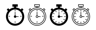 Web ve mobil uygulama için kronometre simgesi vektörü. Zamanlayıcı işareti ve sembol. Geri sayım simgesi. Zaman Dönemi