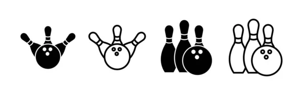 Bowling Icon Vector Web Mobile App Bowling Ball Pin Sign — Wektor stockowy
