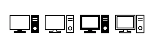Computer Icon Vector Web Mobile App Computer Monitor Sign Symbol — Stok Vektör