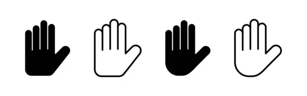 Вектор Значков Рук Веб Мобильного Приложения Знак Руки Символ Жест — стоковый вектор
