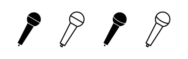 Wektor Ikony Mikrofonu Dla Aplikacji Internetowych Mobilnych Znak Symbol Karaoke — Wektor stockowy
