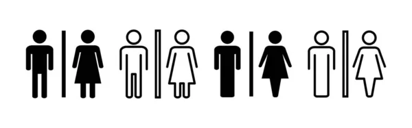 ウェブとモバイルアプリ用トイレアイコンベクトル 女の子と男の子のトイレの看板やシンボル バスルームのサイン Lavatory — ストックベクタ