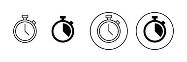Kronometre simgeleri ayarlandı. Zamanlayıcı işareti ve sembol. Geri sayım simgesi. Zaman Dönemi