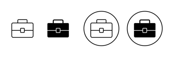 Aktentaschensymbole Gesetzt Kofferzeichen Und Symbol Gepäcksymbol — Stockvektor
