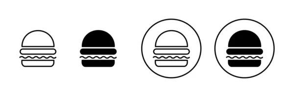 Burger Ikonen Gesetzt Burger Zeichen Und Symbol Hamburger — Stockvektor