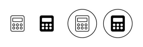 Icônes Calculatrice Réglées Signe Symbole Calculatrice Comptable — Image vectorielle