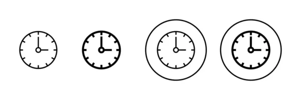 時計のアイコンセット 時刻表示と記号 アイコンを見て — ストックベクタ