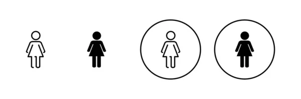 Ensemble Icônes Féminines Signe Symbole Femme — Image vectorielle