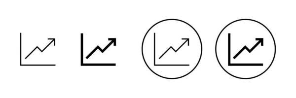 Gráfico Crescente Conjunto Ícones Sinal Gráfico Símbolo Ícone Diagrama — Vetor de Stock