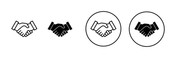 Значки Рукопожатия Установлены Деловой Знак Рукопожатия Символ Контакт Соглашение — стоковый вектор