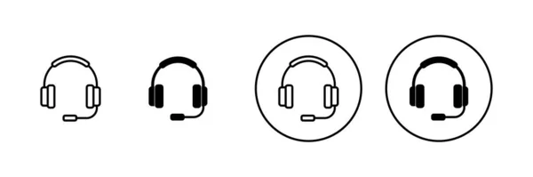 Ícones Fone Ouvido Configurados Signo Símbolo Fone Ouvido — Vetor de Stock