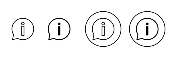 Info Panneau Icônes Réglées Propos Nous Signe Symbole Icône Faq — Image vectorielle