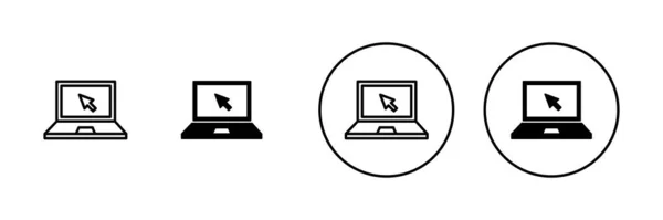 Ikony Laptopa Ustawione Oznaczenie Symbol Komputera — Wektor stockowy