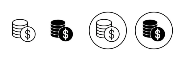 Ícones Dinheiro Configurados Sinal Dinheiro Símbolo —  Vetores de Stock