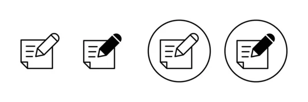 Remarque Icônes Réglées Signe Symbole Bloc Notes — Image vectorielle