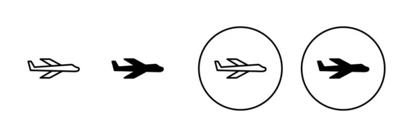 Иконки Самолёта Установлены Вывеска Символ Самолета Символ Полёта Поездка Оплайн — стоковый вектор