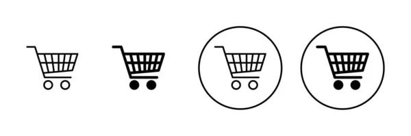 Ikony Zakupów Ustawione Znak Symbol Wózka Ikona Wózka — Wektor stockowy