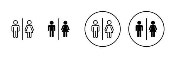 厕所图标设置 女孩和男孩的洗手间标志和符号 浴室标志 — 图库矢量图片