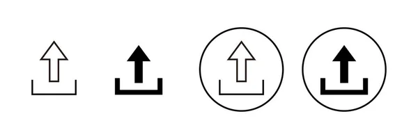Subir Iconos Establecidos Signo Símbolo Datos Carga — Vector de stock