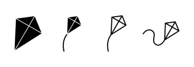 Web ve mobil uygulama için Kite simgesi vektörü. Uçurtma işareti ve sembol