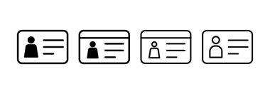 Web ve mobil uygulama için lisans simgesi vektörü. Kimlik kartı simgesi. Sürücü ehliyeti, personel kimlik kartı 