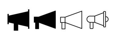 Web ve mobil uygulama için megafon simgesi vektörü. Hoparlör işareti ve sembol