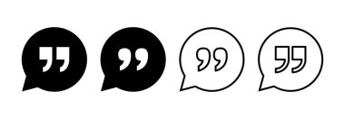 Web ve mobil uygulama için simge vektörü. Tırnak işareti ve sembol