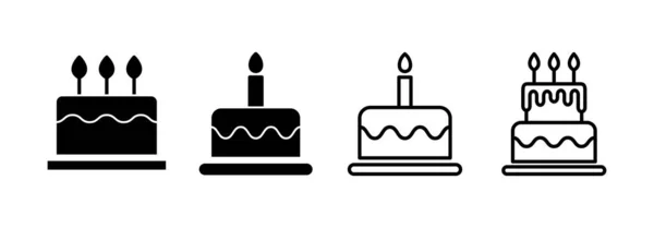 Cake Icon Vector Web Mobile App Cake Sign Symbol Birthday —  Vetores de Stock