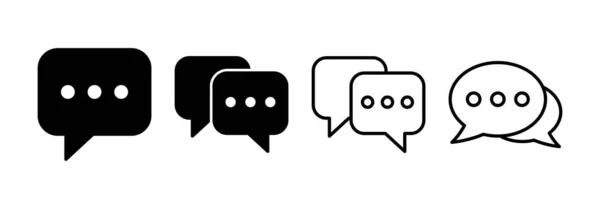 Chat Icon Vector Web Mobile App Speech Bubble Sign Symbol — 스톡 벡터