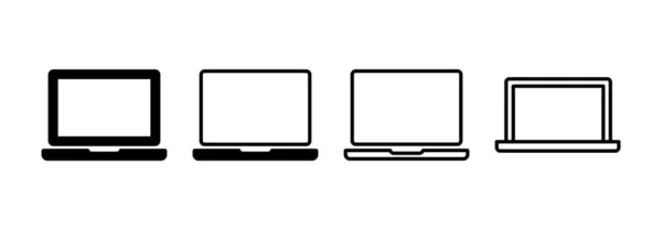 Laptop Icoon Vector Voor Web Mobiele App Computerteken Symbool — Stockvector