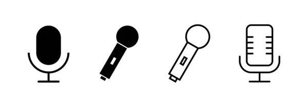 Mikrofon Ikon Vektor Web Mobil Alkalmazáshoz Karaoke Jel Szimbólum — Stock Vector