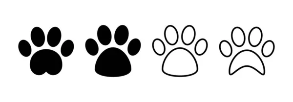 Web和移动应用程序的Paw图标向量 爪子印刷标志和符号 狗或猫爪 — 图库矢量图片