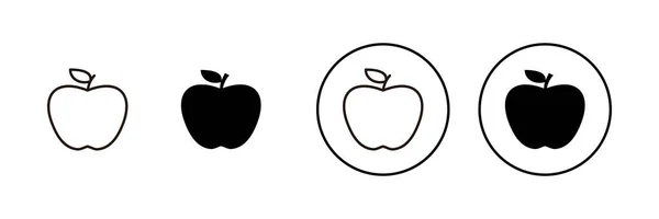 Set Icone Apple Segno Apple Simboli Web Design — Vettoriale Stock