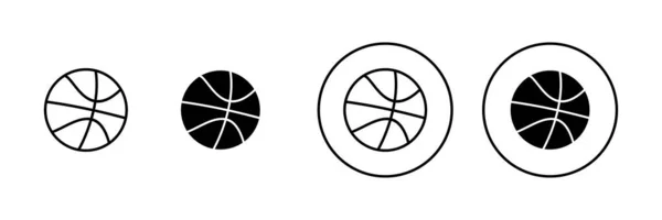 バスケットボールのアイコンセット バスケットボールの記号と記号 — ストックベクタ